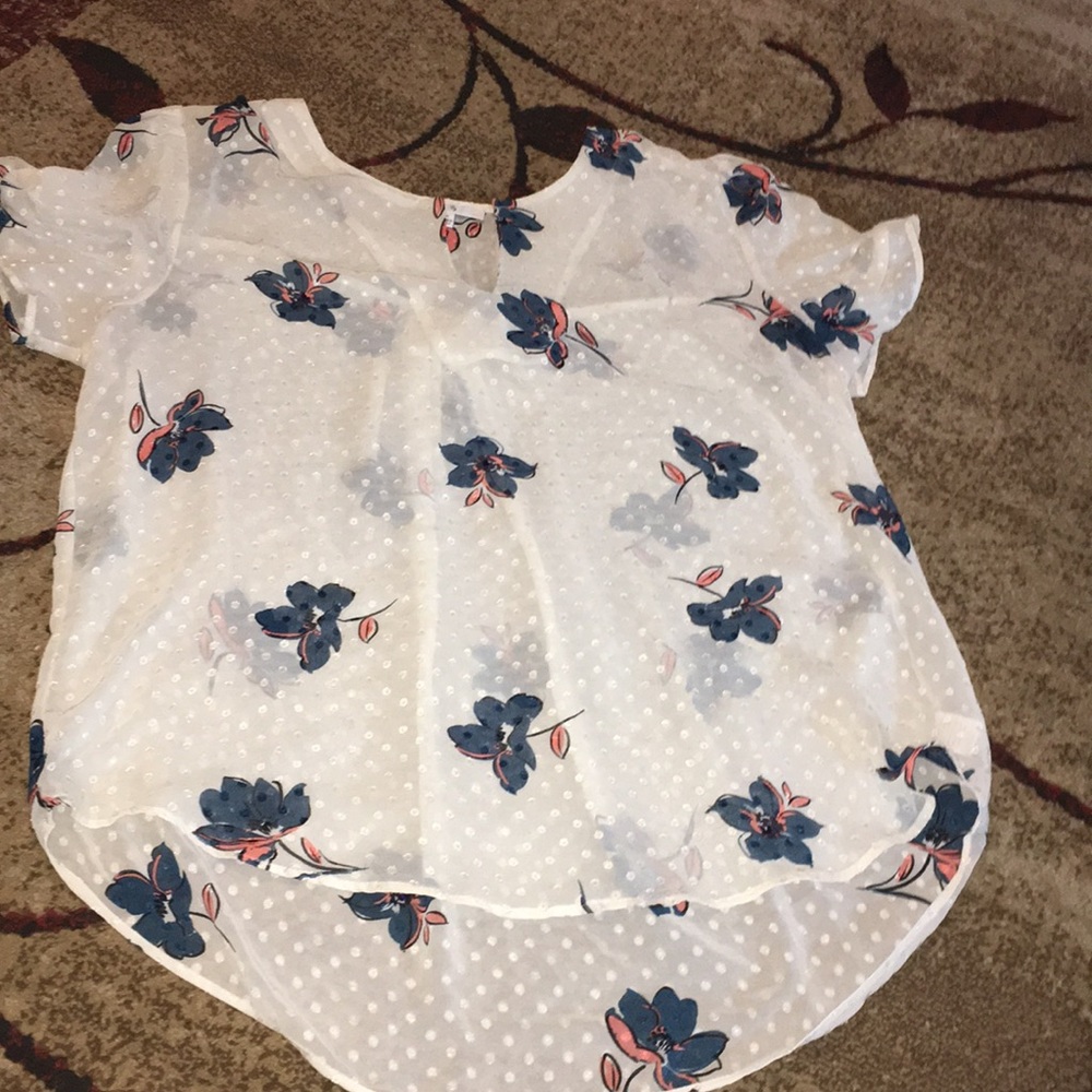 White flowered blouse